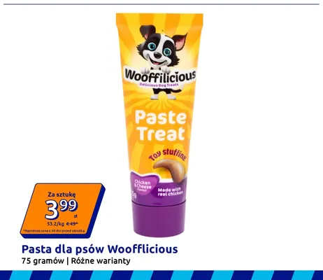 Pasta dla psów Woofflicious promocja w Action