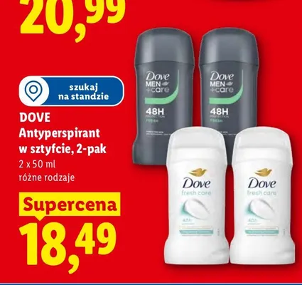 Antyperspirant w sztyfcie Dove Men+Care 2-pak promocja w Lidl