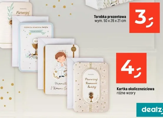 Torebka prezentowa komunijna 50x26x21cm promocja w Dealz