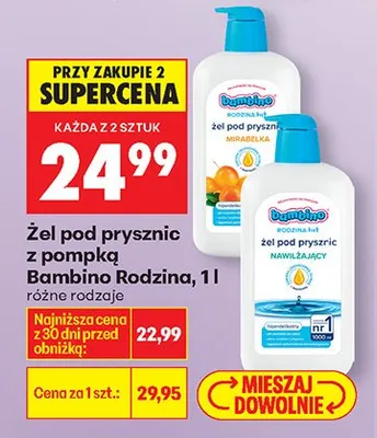 Żel pod prysznic z pompką różne rodzaje promocja w Biedronka