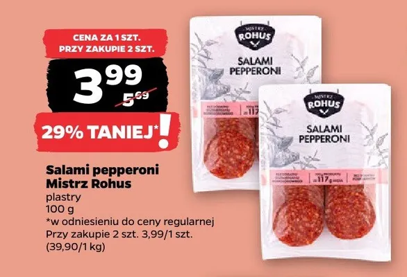 Salami pepperoni plastry Mistrz Rohus promocja w Netto