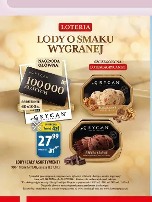 Lody Grycan czekoladowe promocja w Arhelan