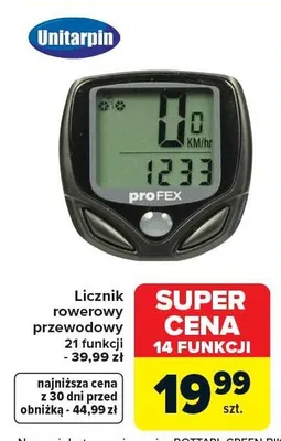 Licznik rowerowy przewodowy Unitarpin proFEX 21 funkcji promocja w Carrefour