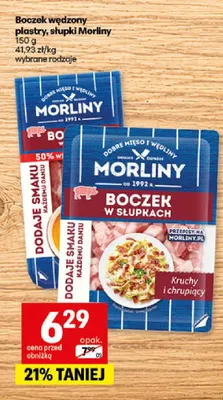 Boczek wędzony w plastrach Morliny promocja w Delikatesy Centrum