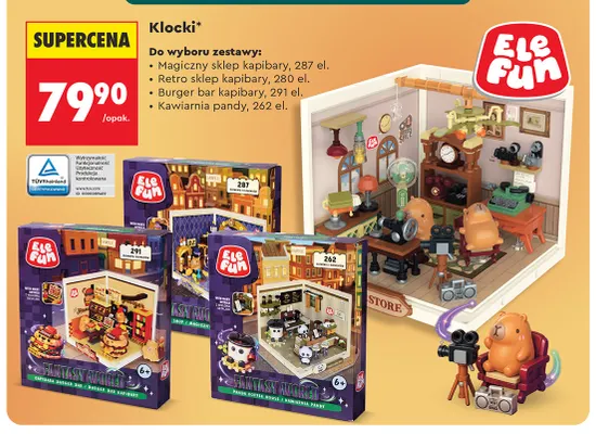 Klocki Magiczny sklep kapibary 287 el. EleFun promocja w Biedronka