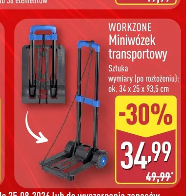 Miniwózek transportowy Workzone promocja w Aldi