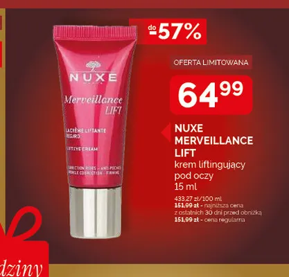Krem liftingujący pod oczy Nuxe Merveillance Lift promocja w Ziko Dermo