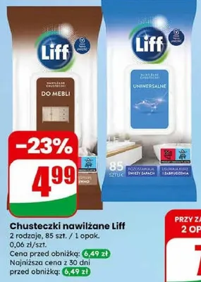 Chusteczki nawilżane uniwersalne promocja w Dino