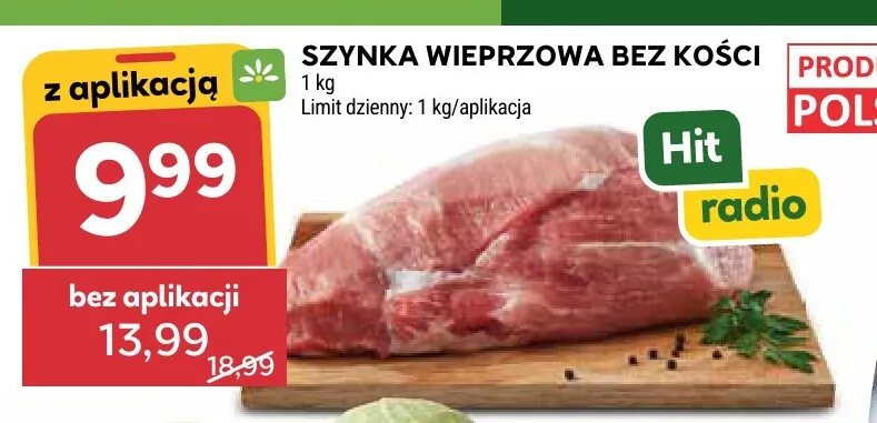 Szynka wieprzowa bez kości promocja w Stokrotka