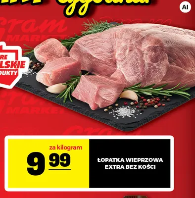 Łopatka wieprzowa extra bez kości promocja w Gram Market