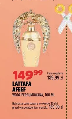 Woda perfumowana Lattafa Afeef promocja w Drogerie Natura
