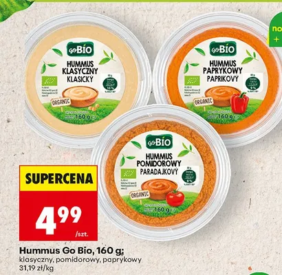 Hummus Go Bio pomidorowy 160g promocja w Biedronka