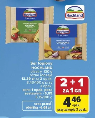 Ser topiony Gouda plastry Hochland promocja w Carrefour Market