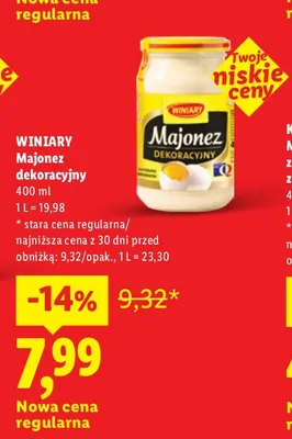 Majonez dekoracyjny Winiary promocja w Lidl
