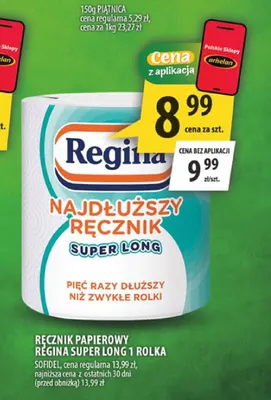Ręcznik papierowy Regina Super Long 1 rolka promocja w Arhelan