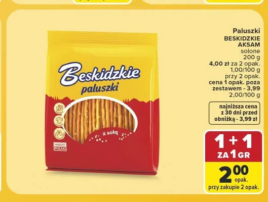 Paluszki solone Beskidzkie promocja w Carrefour