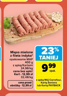 Mięso mielone z fileta indyka promocja w Carrefour Market