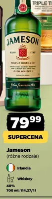 Whiskey Jameson Triple Triple Irish Whiskey promocja w Netto