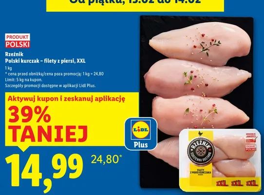 Filet z piersi kurczak XXL promocja w Lidl