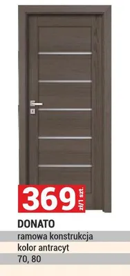 Drzwi DONATO ramowa konstrukcja kolor antracyt 70, 80 promocja w Merkury Market