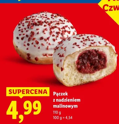 Pączek z nadzieniem malinowym promocja w Lidl