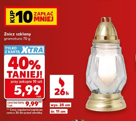 Znicz szklany promocja w Kaufland
