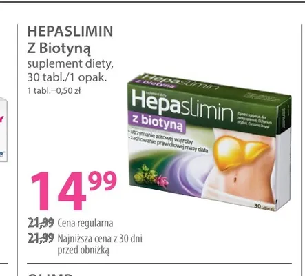 Suplement diety Hepaslimin z biotyną promocja w Hebe