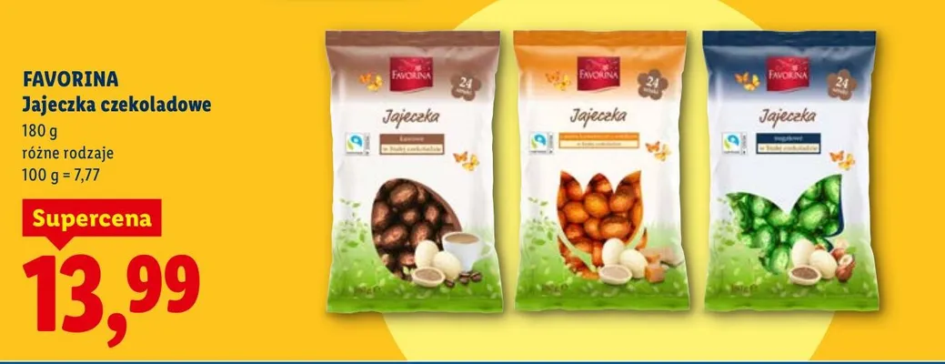 Jajeczka czekoladowe różne rodzaje promocja w Lidl