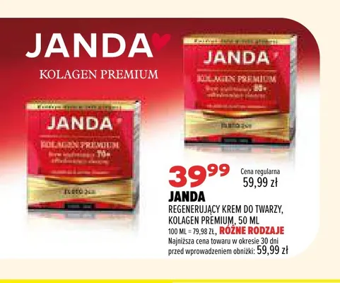 Regenerujący krem do twarzy Kolagen Premium Janda promocja w Drogerie Natura