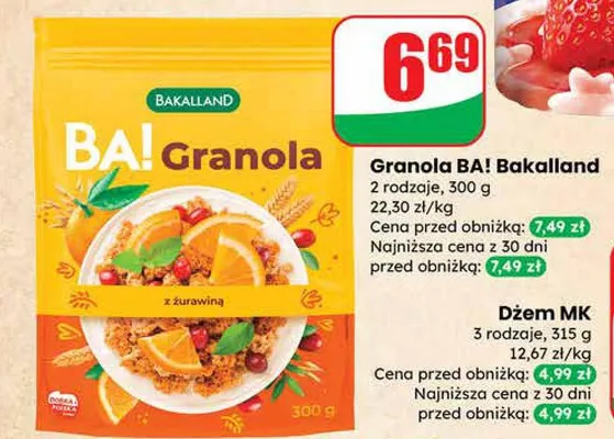 Granola BA! z żurawiną promocja w Dino