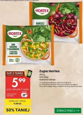 Zupa Hortex wiosenna 9-składnikowa promocja w Delikatesy Centrum