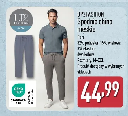 Spodnie chino męskie UP2FASHION promocja w Aldi