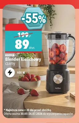 Blender kielichowy Hoffen czarny promocja w Biedronka