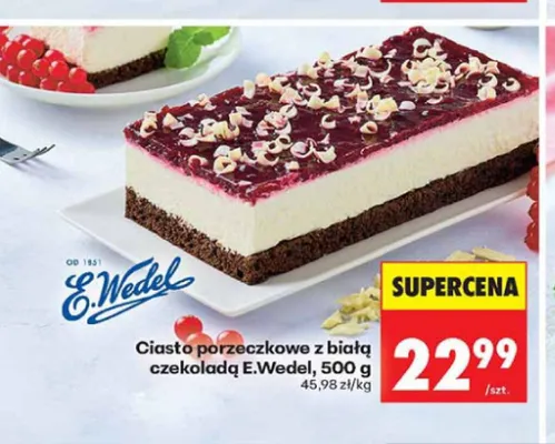 Ciasto porzeczkowe z białą czekoladą E.Wedel promocja w Biedronka