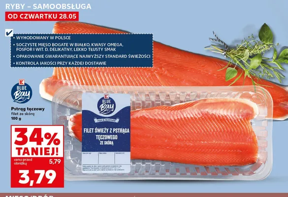 Pstrąg tęczowy filet ze skórą Blue Bay promocja w Kaufland