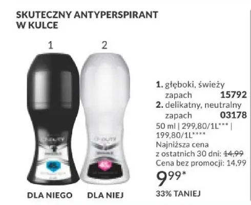 Skuteczny antyperspirant w kulce głęboki, świeży zapach promocja w AVON