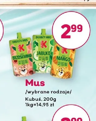 Mus mango Kubuś promocja w Bliski
