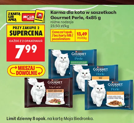 Karma dla kota w saszetkach Gourmet Perle 4-pak promocja w Biedronka