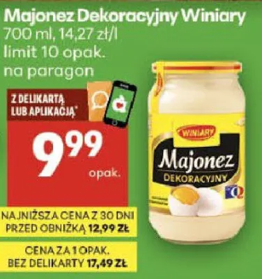 Majonez Dekoracyjny Winiary promocja w Delikatesy Centrum