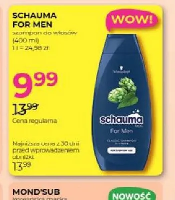 Szampon do włosów Schauma For Men promocja w Drogerie Jawa