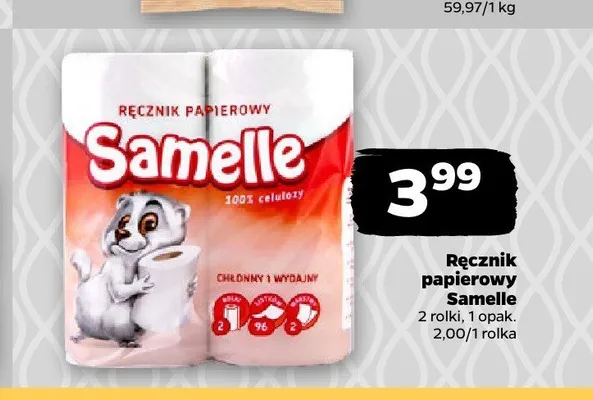 Ręcznik papierowy Samelle 2-pak promocja w Netto