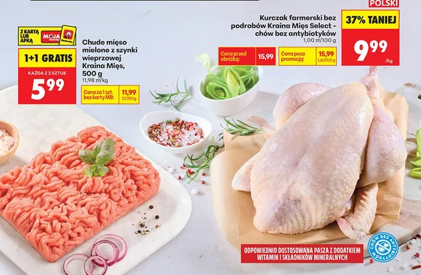Kurczak farmerski bez podrobów Kraina Mięs Select - chów bez antybiotyków promocja w Biedronka