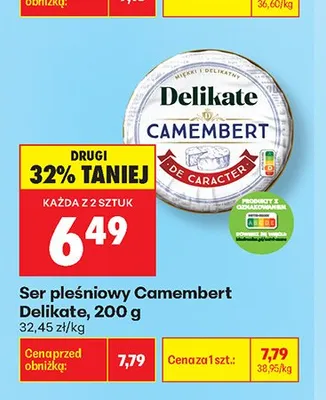Ser pleśniowy Camembert Delikate promocja w Biedronka