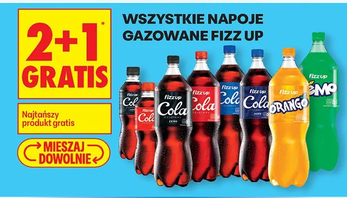 Wszystkie napoje gazowane Fizz Up 2+1 GRATIS promocja w Biedronka