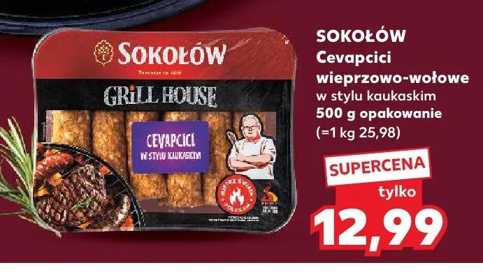 Cevapcici wieprzowo-wołowe Sokołów promocja w Kaufland