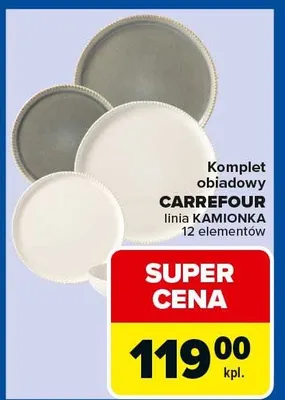 Komplet obiadowy linia KAMIONKA 12 elementów promocja w Carrefour