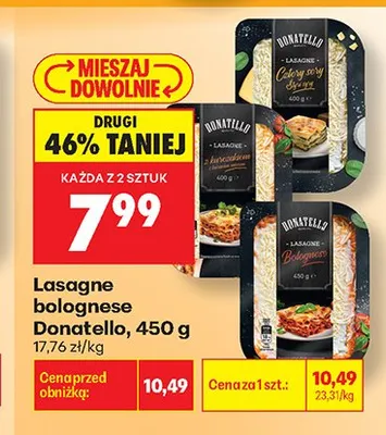 Lasagne cztery sery Donatello promocja w Biedronka