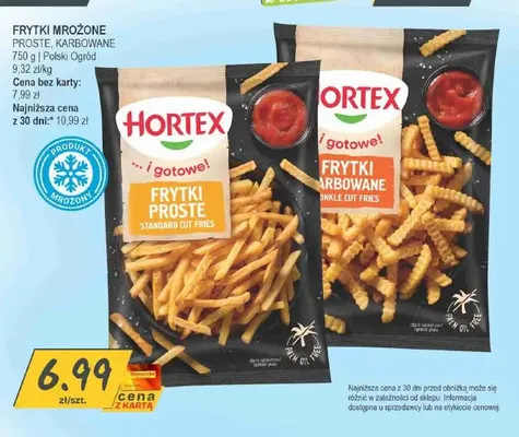 Frytki mrożone karbowane Hortex promocja w Słoneczko