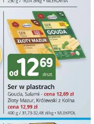 Ser w plastrach Królewski z Kolna Mlekpol promocja w Marketvita