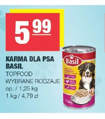 Karma dla psa Basil z drobiem promocja w SPAR